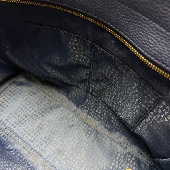 Kate Spade Chester Street Allyn Large Satchel Tote Navy Blue Pebbled Leather - Picture 13 of 14